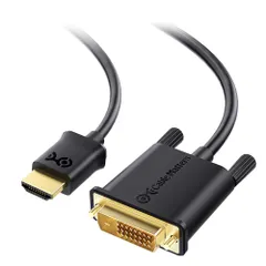 Cable Matters 双方向 HDMI DVI 変換ケーブル 1.8m - CL3規格壁内配線対応、1080P 60Hz解像度、金メッキコネクター搭載、DVI HDMI 変換ケーブル、Blu-rayプレーヤー、Apple TV、Roku、Pla ...