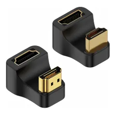 HDMI U字型 180度角度付き 延長アダプタ メスアダプタ 上向き/下向き 48Gbps 8K@60Hz 4K@120Hz 対応 ポータブルディスプレイ用アタッチメント(2個)