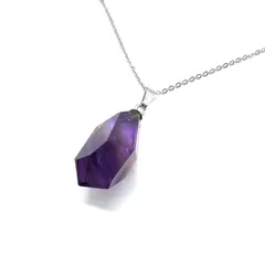 アメジスト ネックレス シルバーカラー 誕生石  2月 大人