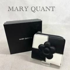 未使用 MARY QUANT パッチワーク ウォレット 二つ折り 財布  ブラック×ホワイト 箱付き レディース 鞄 _201067