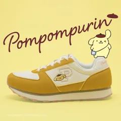 再入荷！【ポムポムプリン】サンリオキャラクターズ　1503　イエロー　ワッペンレトロスニーカー　22.5～25.5cm 【正規ライセンス商品】のサムネイル
