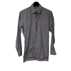  LANVIN × H&M コラボ 2010年 マイクロチェックシャツ S チャコール 2000000926766【MN20】