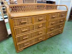 🌳籐ラタンチェスト 古家具　引き出し10杯 収納棚 キャビネット 整理棚　藤ラタン　収納家具　収納棚