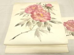 豪華綺麗美品G白地ボタン正絹名古屋帯 - メルカリ