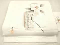 紗絽 手描き染 疋田柳と千鳥 単衣 盛夏 名古屋帯 正絹 お仕立て上り