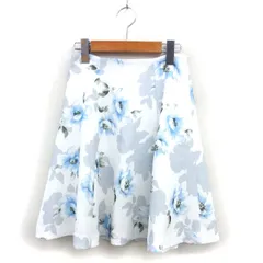トランテアン ソン ドゥ モード 31 Sons de mode フラワープリント フレア スカート ひざ丈 バックジップ 透け感 36 白 ホワイト /NT32