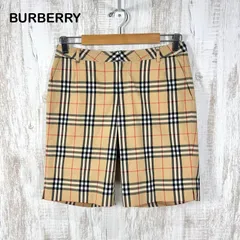 美品 BURBERRY GOLF バーバリーゴルフ 定番カラー ノバチェック コットン ショートパンツ ベージュ レディース