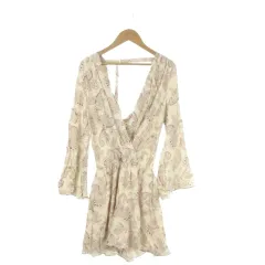 スナイデル SNIDEL オールインワン ショート F ピンク ペイズリー柄 Vネック 長袖 /AO26 ■GY59