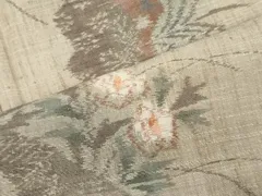 平和屋着物■上質な紬　草花間道　正絹　逸品　CABC4393oy