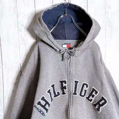 【海外モデル】TOMMY HILFIGER グレー フルジップパーカー スウェット トレーナー #8w