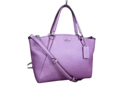 超美品 COACH コーチ ショルダーバッグ ミニ ケルシー サッチェル F22316 パープル系 レザー レディース ミニバッグ　2WAY