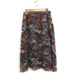 クリスチャンオジャール CHRISTIAN AUJARD ボタニカル柄 フレアスカート ミディ丈 ゴム 64-93 ブラウン 茶 /FT25