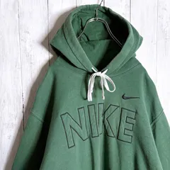 【海外モデル】ナイキ NIKE 古着 デカロゴ グリーン スウェット パーカー #n2