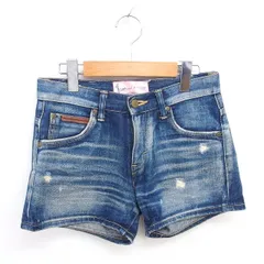 リー LEE ×Snidel スナイデル コラボ デニム ショート パンツ ヴィンテージ加工 ダメージ加工 XS 紺 インディゴ /TT