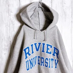 【海外モデル】チャンピオン Champion RIVIER University カレッジロゴ スウェット パーカー グレー #s7