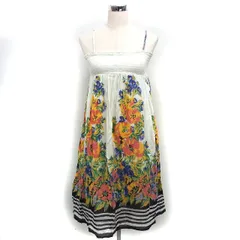 オリーブデオリーブ OLIVE des OLIVE キャミワンピース フレア ロング 花柄 シャーリング コットン 綿 M オフホワイト /NT35