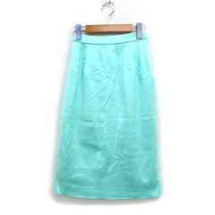 レオナール LEONARD タイト スカート ミディ丈 スリット 無地 コットン 綿 66 ミント /FT45