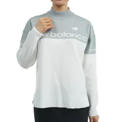 新品 [ニューバランス] ゴルフ クルーネックニット (ストレッチ性・ロゴジャガード) / レディース / 012-4270502 022_グレーxホワイト 2 [L]