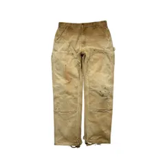 90s カーハート ダブルニー ペインター パンツ 34×32 古着 アメリカ製 フェード ダメージ