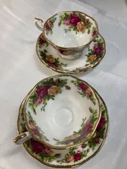 ロイヤルアルバート オールドカントリーローズ カップ＆ソーサー 2客セット（訳あり）