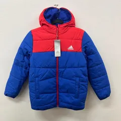 B729-47332 タグ付き adidas キッズ 中綿 ジャケット 150サイズ ブルー×レッド 防寒