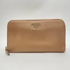 3274 PRADA プラダ 長財布 ラウンドファスナー ピンクベージュ サフィアーノレザー