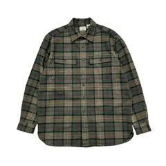 00s L.L.Bean チェック ネルシャツ L 古着 グリーン系 厚手 コットン ブルガリア製