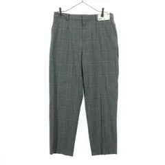 未使用 UNIQLO ユニクロ チェック柄 スマートアングル パンツ XL グレー系 レディース 古着