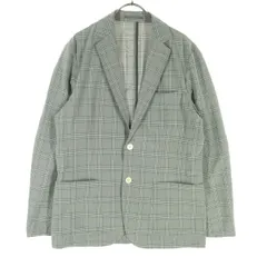 美品 TAKEO KIKUCHI タケオキクチ グレンチェック柄 長袖 テーラードジャケット XL グレー メンズ 古着