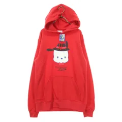 未使用 Hapidanbui はぴだんぶい プリント 長袖 スウェットパーカー M レッド サンリオ ポチャッコ レディース 古着