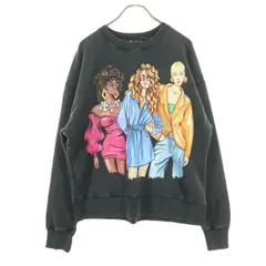 ZARA ザラ プリント 長袖 トレーナー S ブラック スウェット レディース 古着