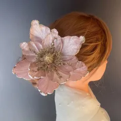 大人気　髪飾り　成人式　袴　卒業式　結婚式　t73　キラキラ　ピンクゴールド