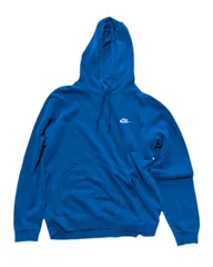 NIKE パーカー 古着 ブルー 刺繍ロゴ 裏地 XL 無地