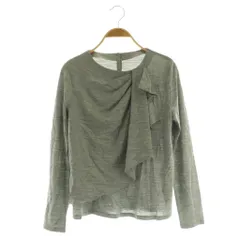 ランバン LANVIN タックフリルカットソー 長袖 38 グレー /MY ■OS ■GY66