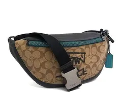 COACH コーチ ウエストバッグ GUANG YU コラボ シグネチャー ボディバッグ 2525 ブラウン系 ブラック系 PVC レザー メンズ