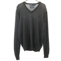 Polo by Ralph Lauren ポロバイラルフローレン 長袖 Vネック ニット M チャコールグレー セーター メンズ 古着