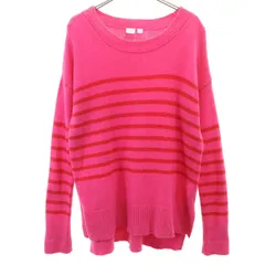 GAP ギャップ ボーダー柄 長袖 ニット S ピンク セーター レディース 古着