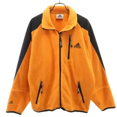 adidas アディダス 90s オールド フリースジャケット M オレンジ デサント メンズ 古着