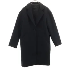 green label relaxing グリーンレーベルリラクシング ウールブレンド チェスターコート 36 ブラック レディース 古着