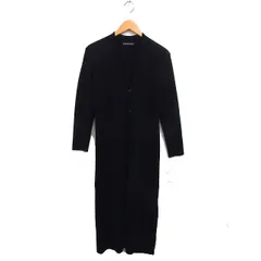 マダムニコル madame NICOLE ウール ロング カーディガン ニット ハイゲージ 無地 長袖 黒 ブラック /NT3