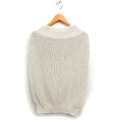 ノーブル NOBLE 透かし編み ニット ボートネック セーター リブ ノースリーブ ベージュ /NT6