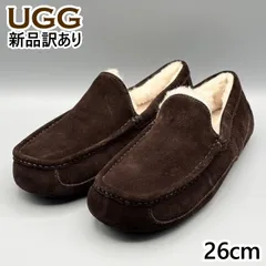 【新品】UGG モカシンスリッポン ムートンシューズ エスプレッソ USA8/JP26cm アスコット メンズ/男性用 1101110 アグ (ug311)