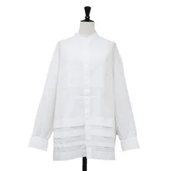 MACPHEE マカフィー シャツ ホワイト 白 サイズ:36(9号) | 23春夏 コットン ローン ブザム チュニック シャツ / ブラウス | 長袖 バンドカラー Aライン | トップス【レディース】【中古】