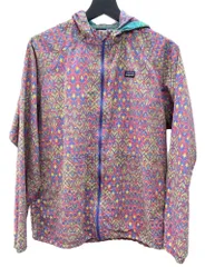 パタゴニア Patagonia 幾何学柄 ナイロンジャケット ジップアップ フーディ ライトアウター ロゴ刺繍 PINK ピンク系 64230SP ジャケット 総柄 マルチカラー XXL(16-18) 104LT-385
