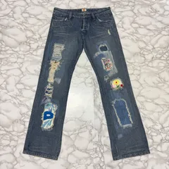 希少【ANTIK DENIM  【商品名】USA製/刺繍 ダメージ加工/デニム パンツ