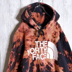 【海外モデル/入手困難】ザ・ノースフェイス THE NORTH FACE ブリーチ タイダイ ホワイト プリント ブラック パーカー #48