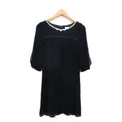 アプワイザーリッシェ Apuweiser-riche フォーマルドレス ミニ 半袖 ビジュー 1 ブラック 黒 /KT14