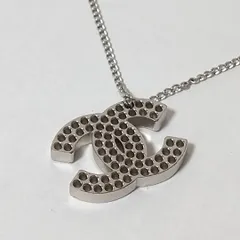 美品 シャネル シルバー パンチング ココマーク ネックレス
