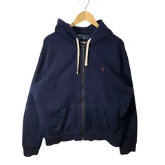 90's vintage 90年代 ヴィンテージ Polo by Ralph Lauren ポロバイラルフローレン ジップアップパーカー ポニー刺繍 サーマルライナー パーカー フード ワンポイント刺繡 Philippines製 XLサイズ ネイビー