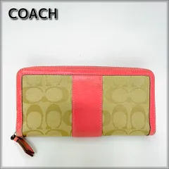 コーチ（COACH）シグネチャー ラウンドファスナー アコーディオン 長財布 ピンク